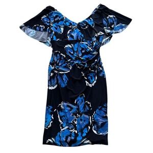 Lauren Ralph Lauren black blue floral dress